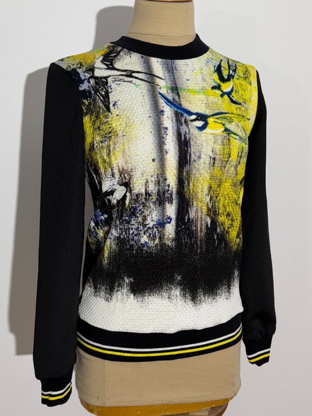 Just Cavalli Vintage Long Sleeve Bird Print Sweatshirt